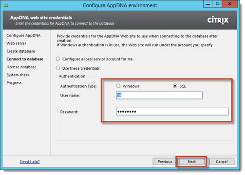 Figure 16: AppDNA Configuration SQLServer
