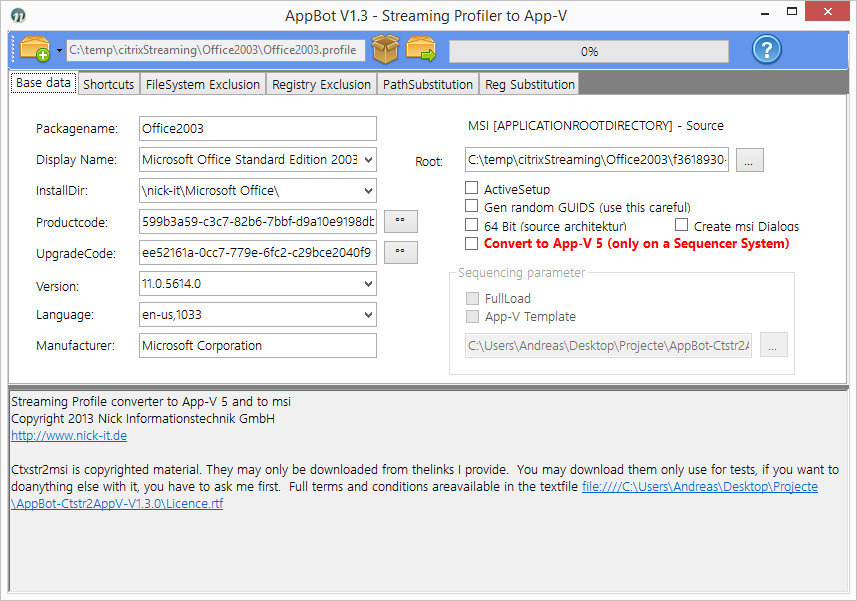 AppBot Citrix Application Streaming to AppV converter